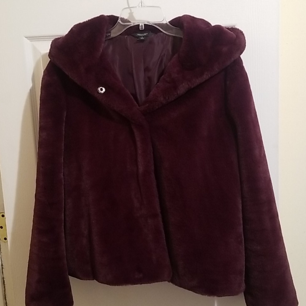 Simply Vera Deep Purple Faux Fur Jacket
